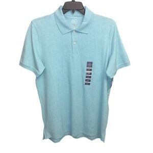 St Johns Bay LT Polo Shirt Blue Classic Fit Comfort Stretch Easy Care Large Tall